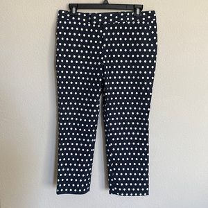Navy blue and ivory polka dot dress pant